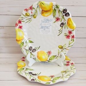 Shabby Chic Tuscan Inspired Lemon & Olive Plates